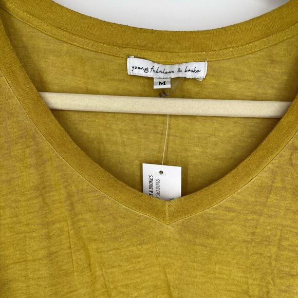 Young Fabulous & Broke Mustard Yellow Linen Top Medium NWT - Picture 8 of 9